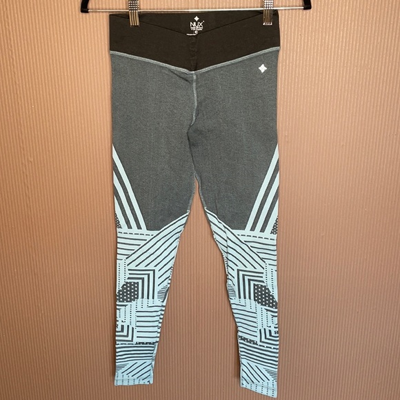 NUX Pants - NUX athletic leggings blue and black‎ made in USA